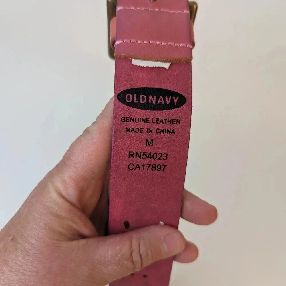 Old Navy Pink Leather Belt - Medium - Picture 2 of 4